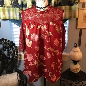 Live 4 Truth open shoulder lace sleeve blouse